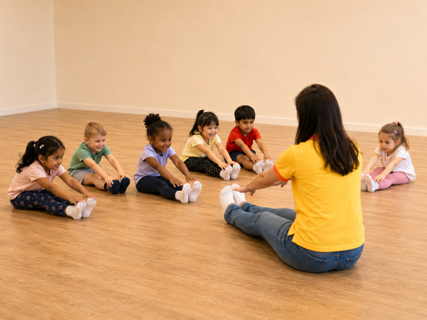 Children participating in a movement activity